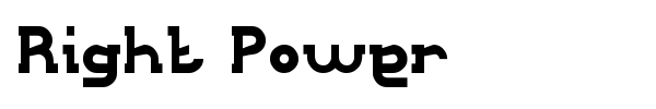 Right Power font preview
